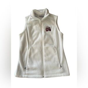 Montana Grizzlies Columbia White Fleece Vest with Bear Paw Logo Womens Small